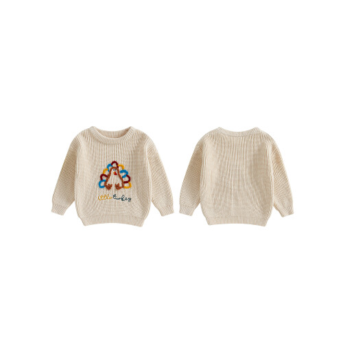 (6-9 Months, Beige) Πουλόβερ μωρού, μακριά χειμωνιάτικο ρούχο 1