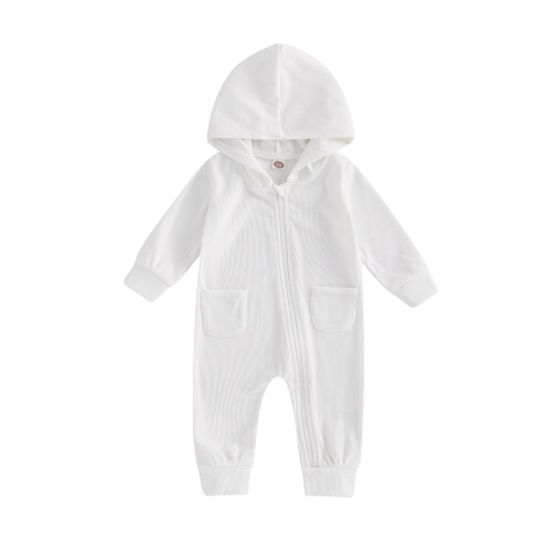 (0-3 Months, White) Podzimní overal s pro miminka