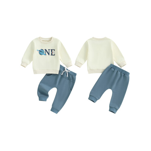 (6-12 Months, Blue) Ensemble pour petit à cordon. 1