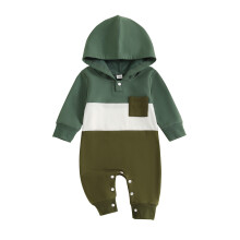 (3-6 Months, Green) Romper Fómhar Buachaill Fad Iomlán