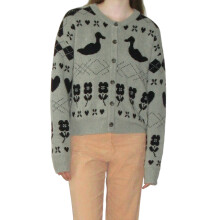 (M, Army Green) Gilet cardigan d'automne en maille