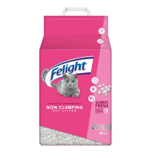 Felight | Non-Clumping Cat Litter with Antibacterial Silverfresh Technology | Prevents Odours for up to 10 Days | Made in the UK (20L Bag)