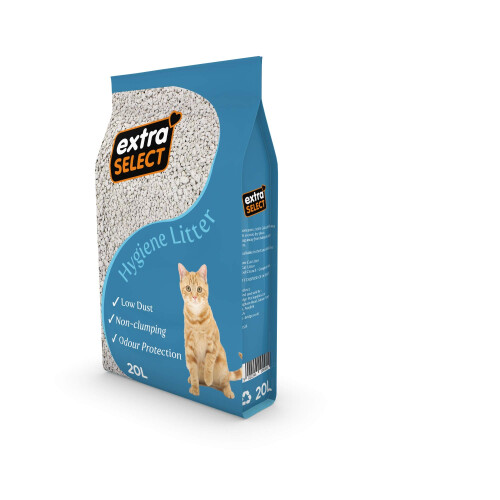 Extra Select Premium Hygiene Cat Litter - Calcium Silicate Non-Clumping Odour Control - 20L 2