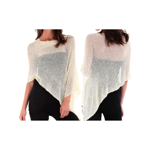 (M, Yellow) Poncho en maille le quotidien. 2