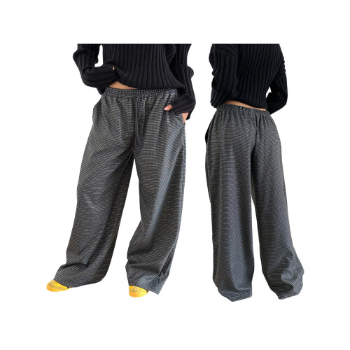 (S, Black) Γυναικείο oversized παντελόνι στη μέση 1