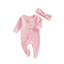 (3-6 Months, Pink) Vauvan tyttövauvan syysasu, body, rusettipanta