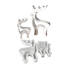 (One Size, White) Christmas Elk Silicone Molds Reindeer Shaped Casting Molds for DIY Crafts Home Party  Decorations