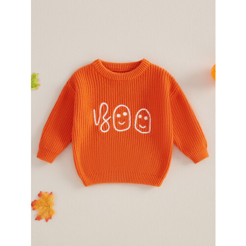 (12-18 Months, Orange) Halloween-Pullover für Kleinkinder Rundhalsausschnitt, Strickpullover 2