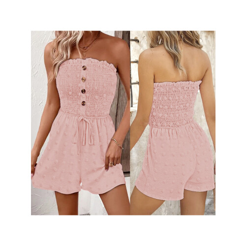 (S, Pink) Tuta da donna gamba larga. 1