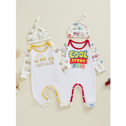 (6-12 Months, Red) Baby-Jungen Strampler mit mit Mütze 2