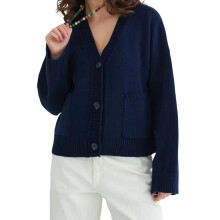 (S, Black) Women's Sweater Casual Button Down Fall Cardigan Long Sleeve V Neck Knit Jacket with Pockets