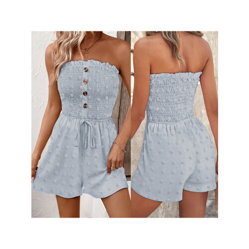 (L, Blue) Tuta da donna gamba larga. 1