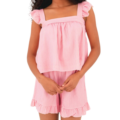 (XL, Pink) Conjunto de 2 con volantes.