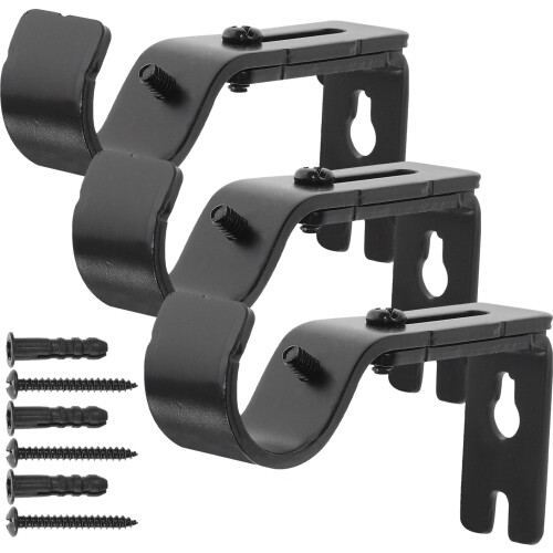 Black Iron Curtain Rod Wall Bracket (Single)