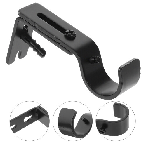 Black Iron Curtain Rod Wall Bracket (Single) 2
