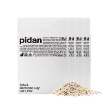 pidan Mix Tofu Cat Litter (4x2.4kg/6L bag) 100% Natural Unscented Tofu Litter with Bentonite, Extra Strong Clumping, Effortless Scooping,