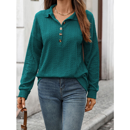 (XL, Malachite Blue) Γυναικείο Φούτερ Φθινοπωρινό, Καθημερινό, Ελαφρύ 2