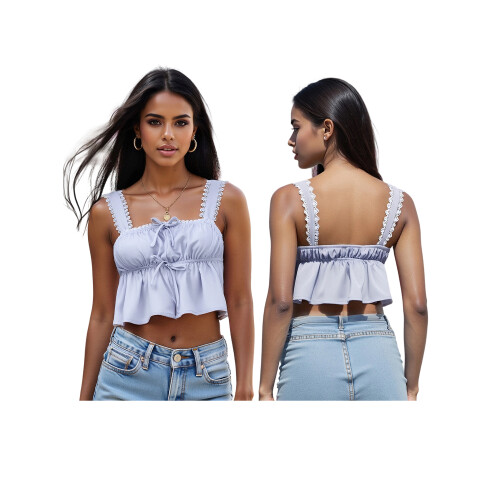 (XL, Sky Blue) Dámské tílko, top a klub 2
