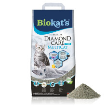 Biokat?s Diamond Care MultiCat Fresh with fragrance - Fine cat litter with activated carbon especially for homes with multiple cats - 1 bag (1 x 8 L)
