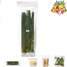 Bolsas reutilizables de doble cierre para almacenar alimentos – Bolsas aptas para alimentos para frutas, verduras y carne, para refrigerador de
