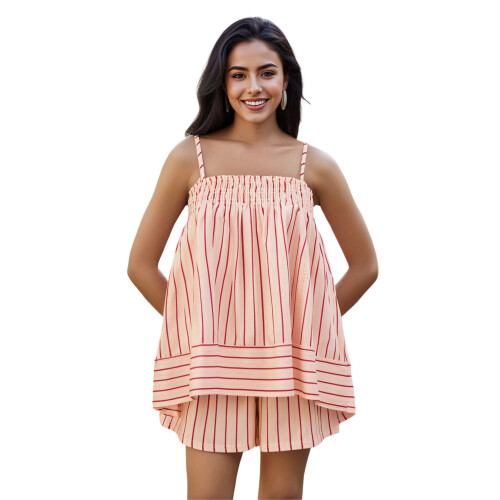 (L, Pink) Γυναικεία αμάνικα casual για χαλάρωση