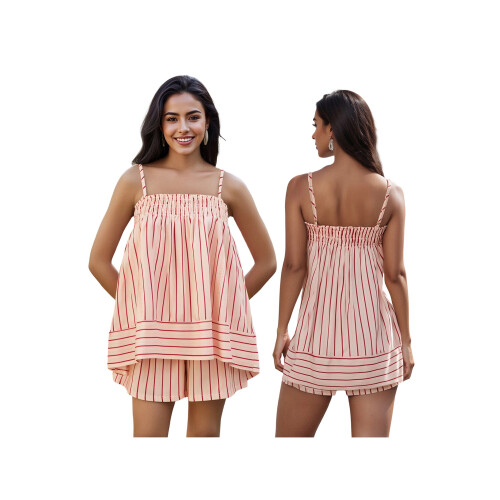 (L, Pink) Γυναικεία αμάνικα casual για χαλάρωση 1