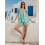 (XL, Mint) Γυναικείο ριγέ σορτς 2 τεμαχίων 3