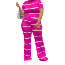 (XXXXL, Fuchsia) Plus Size Női Nyári Szett