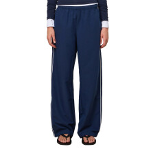 (M, Blue) Damesbroek met wijde pijpen, casual, elastische taille en losse pasvorm, perfect voor werk en streetwear.
