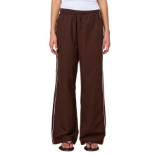 (M, Dark Brown) Damesbroek met wijde pijpen, casual, elastische taille en losse pasvorm, perfect voor werk en streetwear.