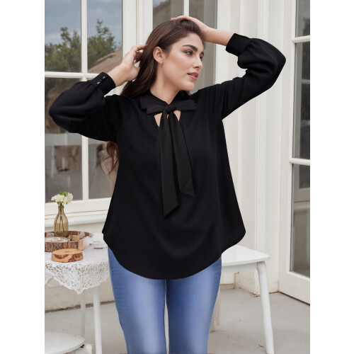 (XL, Black) Női Póló Hosszú Hétköznapi Hétköznapi 1
