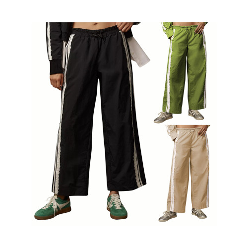 (S, Black) Pantalon ample d'été de serrage 2