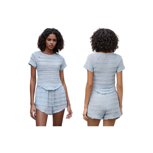 (L, Blue) Γυναικεία Casual ρούχα δαντέλας, Streetwear 1