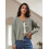 (L, Gray) Women's Crew Neck Knit Cardigan Basic Long Sleeve Solid Color Button Down Sweater Outwear 13