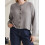 (L, Gray) Women's Crew Neck Knit Cardigan Basic Long Sleeve Solid Color Button Down Sweater Outwear 8