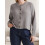 (L, Gray) Women's Crew Neck Knit Cardigan Basic Long Sleeve Solid Color Button Down Sweater Outwear 7