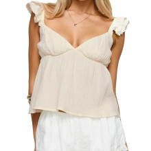 (M, Beige) Camiseta de verano profundo, holgada.