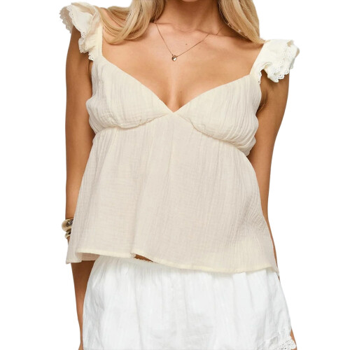 (M, Beige) Camiseta de verano profundo, holgada.