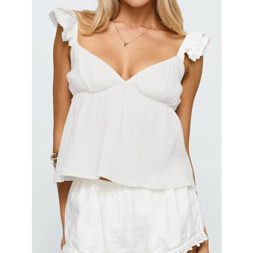 (M, White) Camiseta de verano profundo, holgada. 2