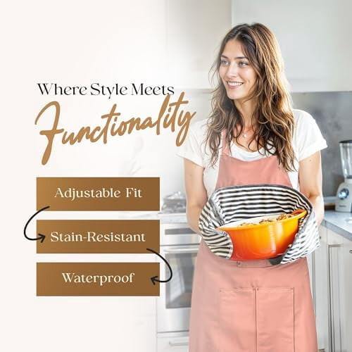 Waterproof Apron Adult Adjustable Deep Pockets 2