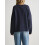 (M, Navy Blue) Pull femme automne-hiver, finitions côtelées. 8