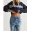 (L, Navy Blue) Pull femme automne-hiver, finitions côtelées. 5