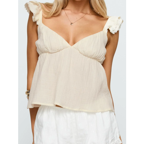 (M, Beige) Camiseta de verano profundo, holgada. 2