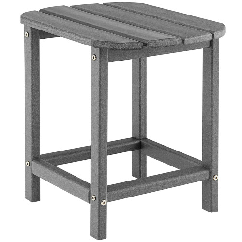 Small Side Table, Weather Resistant Square Tea Table, Beside End Tables(1, Grey)
