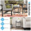 Small Side Table, Weather Resistant Square Tea Table, Beside End Tables(1, Grey) 6