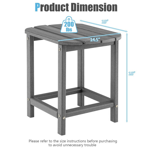 Small Side Table, Weather Resistant Square Tea Table, Beside End Tables(1, Grey) 2