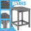 Small Side Table, Weather Resistant Square Tea Table, Beside End Tables(1, Grey) 4