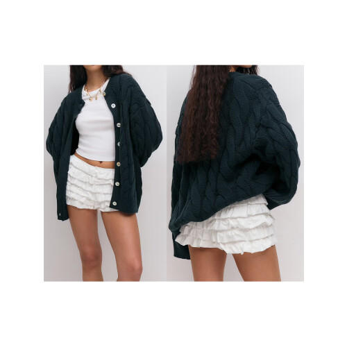 (One Size, Black) Women Knit Cardigan, Long Sleeve Button Closure Solid Fall Casual Jacket Sweater 1