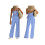 (L, Blue) Set de pantaloni 2 piese. 2