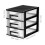 Yiho 3 Drawer Desktop Storage Organizer - Portable Plastic Rack (Black) 4